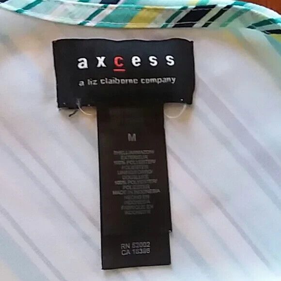 axcess blouse women's size medium striped * - Picture 3 of 5